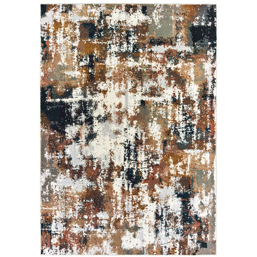Oriental Weavers Bowen Grey 4928X Gray and Gold Hallway Runner Modern Runner Rug 2'3" x 7'6" — full overhead view of the rug