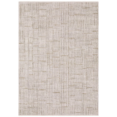 Oriental Weavers Branigan BRG02 Ivory and Gray Hallway Runner Abstract Runner Rug 2'6" x 7'6" — full overhead view of the rug