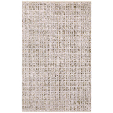 Oriental Weavers Branigan BRG07 Ivory and Brown Hallway Runner Modern Runner Rug 2'6" x 7'6" — full overhead view of the rug