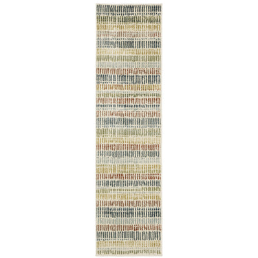Oriental Weavers Branson BR06A Ivory and Multi Hallway Runner Striped Runner Rug 1'10" x 7'3" — runner shape view