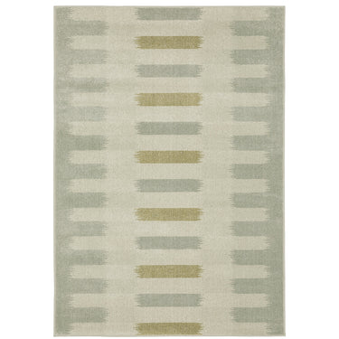 Oriental Weavers Branson BR09A Beige and Gray Hallway Runner Modern Runner Rug 1'10" x 7'3" — full overhead view of the rug