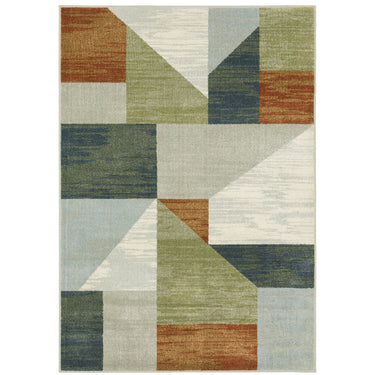 Oriental Weavers Branson Grey BR11A Gray and Multi Hallway Runner Modern Runner Rug 1'10" x 7'3" — full overhead view of the rug