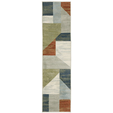 Oriental Weavers Branson Grey BR11A Gray and Multi Hallway Runner Modern Runner Rug 1'10" x 7'3" — runner shape view