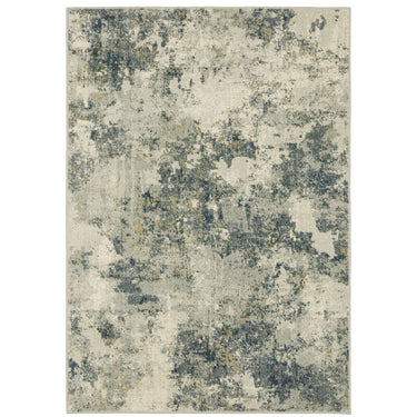 Oriental Weavers Branson BR12A Beige and Teal Large Seating Area Rug Polypropylene Area Rug 7'10" x 10' — full overhead view of the rug