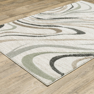 Oriental Weavers Cambria 162W2 Beige and Multi Oversized Dining Room Rug Abstract Area Rug 7'10" x 10'10" — angled view showing pattern scale