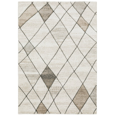 Oriental Weavers Cambria 4928A Beige and Gray Hallway Runner Polypropylene Runner Rug 1'10" x 7'6" — full overhead view of the rug