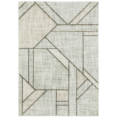 Oriental Weavers Cambria Grey 5569B Gray and Beige Hallway Runner Modern Runner Rug 1'10" x 7'6" — full overhead view of the rug