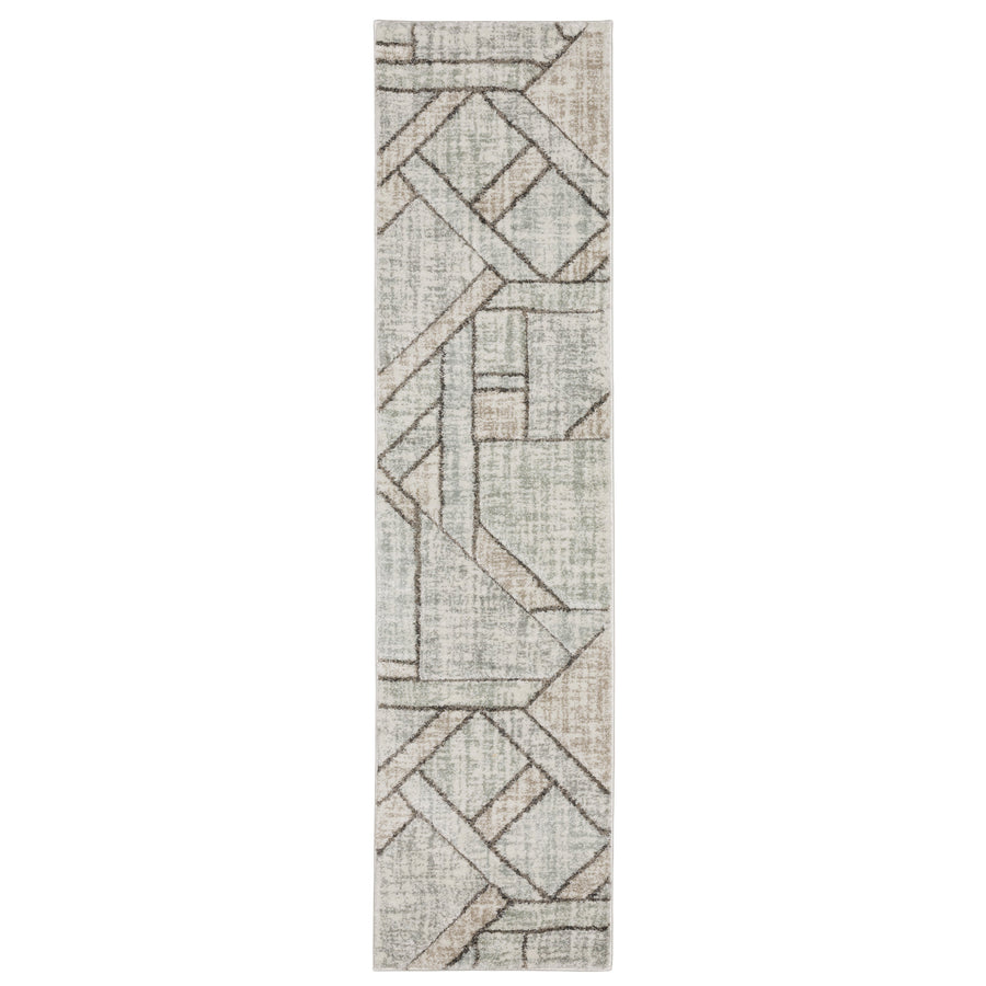 Oriental Weavers Cambria Grey 5569B Gray and Beige Hallway Runner Modern Runner Rug 1'10" x 7'6" — runner shape view
