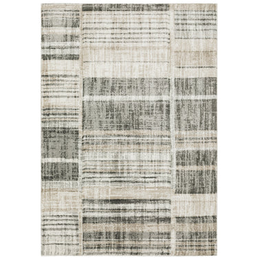 Oriental Weavers Cambria Natural 055X2 Tan and Charcoal Hallway Runner Modern Runner Rug 1'10" x 7'6" — full overhead view of the rug