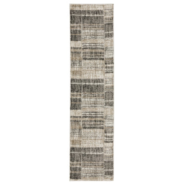 Oriental Weavers Cambria Natural 055X2 Tan and Charcoal Hallway Runner Modern Runner Rug 1'10" x 7'6" — runner shape view