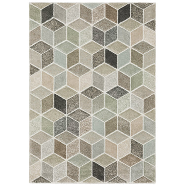 Oriental Weavers Cambria 083J2 Beige and Multi Hallway Runner Modern Runner Rug 1'10" x 7'6" — full overhead view of the rug