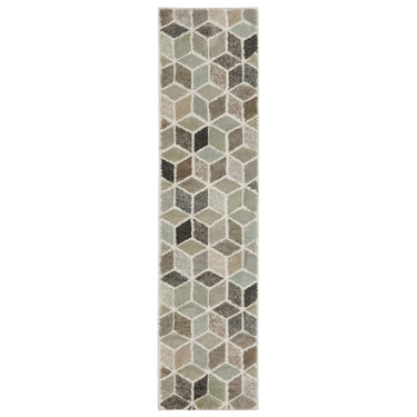 Oriental Weavers Cambria 083J2 Beige and Multi Hallway Runner Modern Runner Rug 1'10" x 7'6" — runner shape view