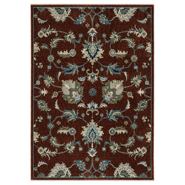Oriental Weavers Capella CAP06 Red and Multi Hallway Runner Traditional Runner Rug 2'3" x 7'6" — full overhead view of the rug