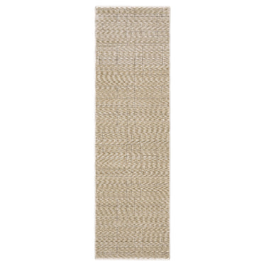 Oriental Weavers Capella CAP07 Beige and Brown Hallway Runner Geometric Runner Rug 2'3" x 7'6" — runner shape view