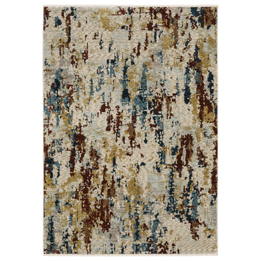 Oriental Weavers Capella CAP11 Beige and Multi Large Seating Area Rug Modern Area Rug 6'7" x 9'6" — full overhead view of the rug