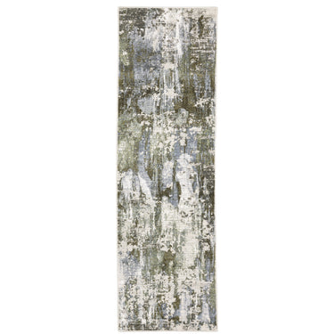 Oriental Weavers Caravan 2060F Green and Blue Hallway Runner Modern Runner Rug 2'3" x 7'6" — runner shape view