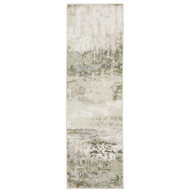 Oriental Weavers Caravan 2061W Beige and Green Hallway Runner Abstract Runner Rug 2'3" x 7'6" — runner shape view