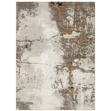 Oriental Weavers Caravan Grey 4150Z Gray and Pink Hallway Runner Modern Runner Rug 2'3" x 7'6" — full overhead view of the rug