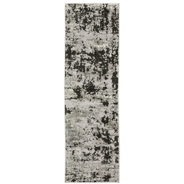 Oriental Weavers Caravan Grey 4153Q Gray and Black Hallway Runner Modern Runner Rug 2'3" x 7'6" — runner shape view