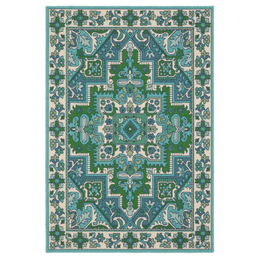 Oriental Weavers Meridian 2808G Blue/Green Indoor/Outdoor Rug - 3'7" x 5'6"