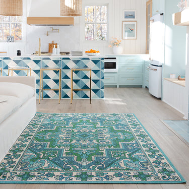 Oriental Weavers Meridian 2808G Blue/Green Indoor/Outdoor Rug - 3'7" x 5'6"