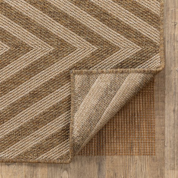 Oriental Weavers All Weather Outdoor Rug Pad 0007C Brown Protective Rug Pad Polyester Rug Pad - 1'11