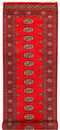 2' 7 x 9' 5 Hand-knotted Pakistani Wool Bokhara Oriental Rug Red 45330, {product_vendor}