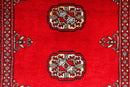 2' 7 x 9' 3 Hand-knotted Pakistani Wool Bokhara Oriental Rug Dark Red 45383, {product_vendor}