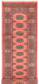 2' 8 x 9' 1 Hand-knotted Pakistani Wool Bokhara Oriental Rug Salmon 45403, {product_vendor}