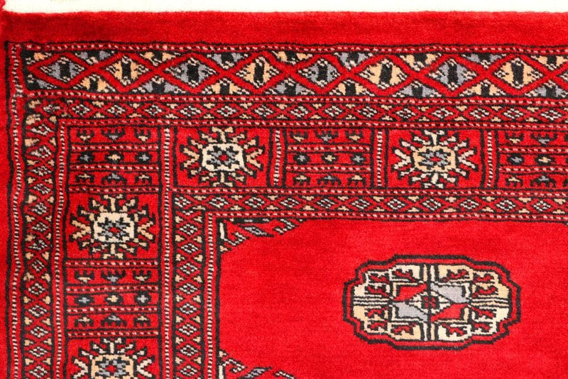 2' 7 x 8' 10 Hand-knotted Pakistani Wool Bokhara Oriental Rug Dark Red 45412, {product_vendor}