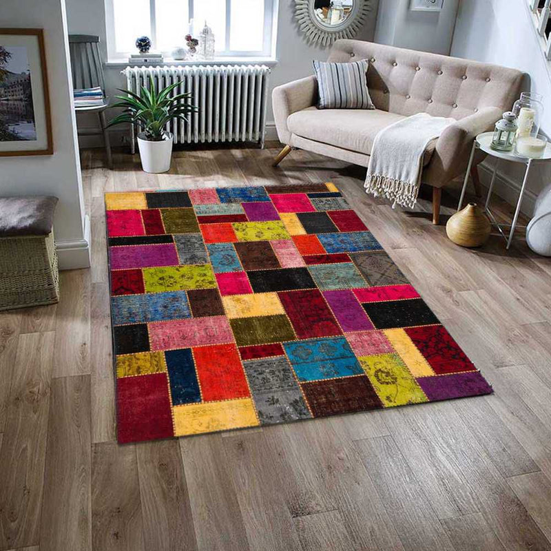 Multi-Color Overdyed Area Rug 